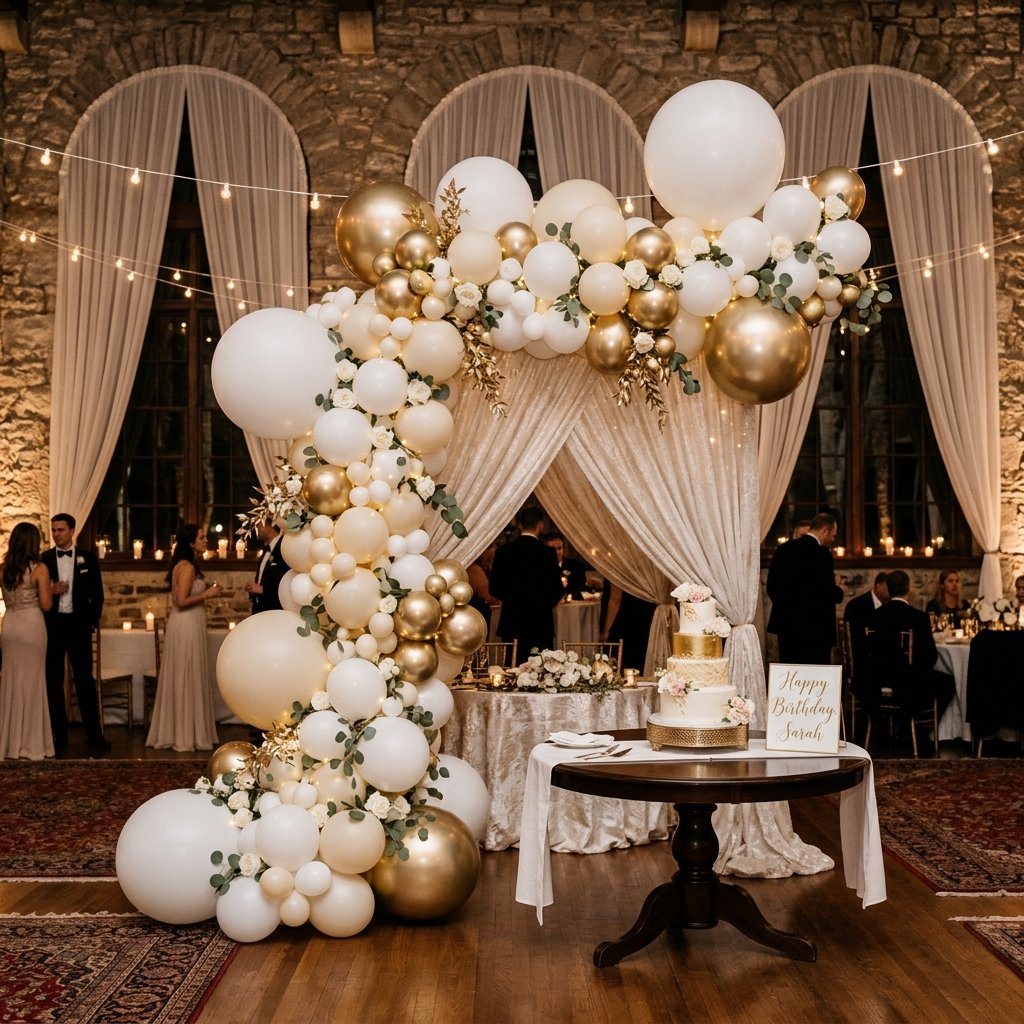 Decoração social elegante com balões